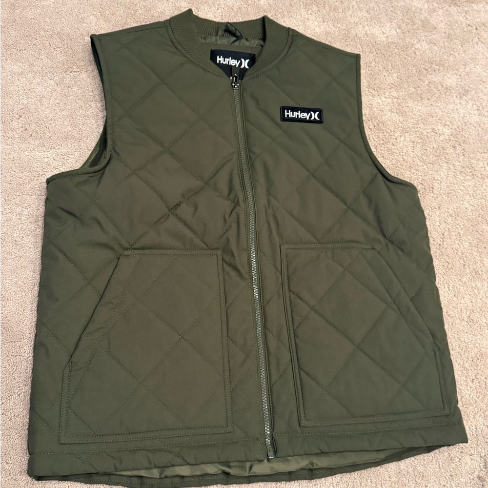 Hurley Men's Green Quilted Vest